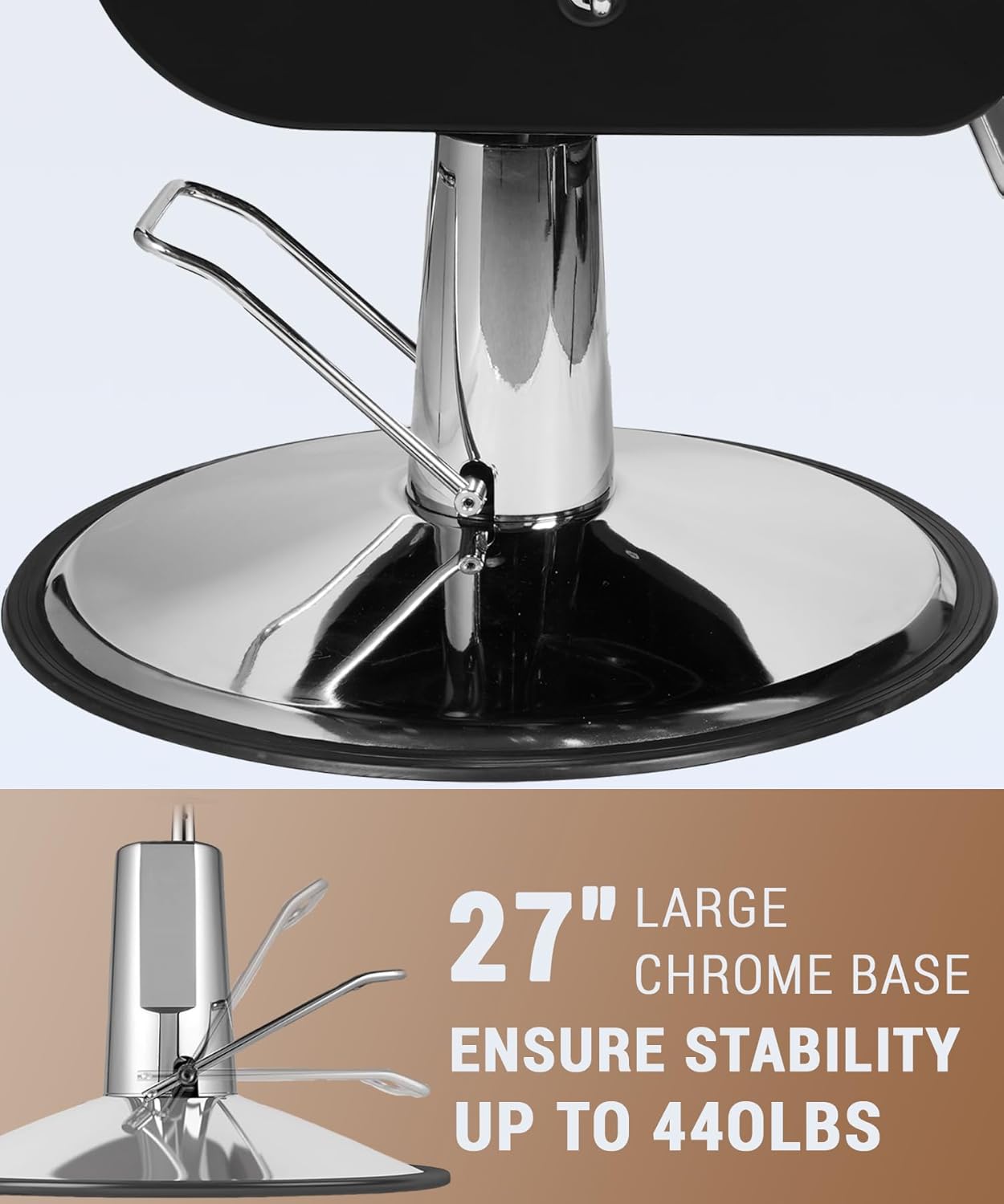 Professional Black Barber Chair for Barbershop, Heavy Duty Hydraulic Reclining Barber Chair with Adjustable Headrest & Footrest, 360° Swivel All-Purpose Barber Chairs