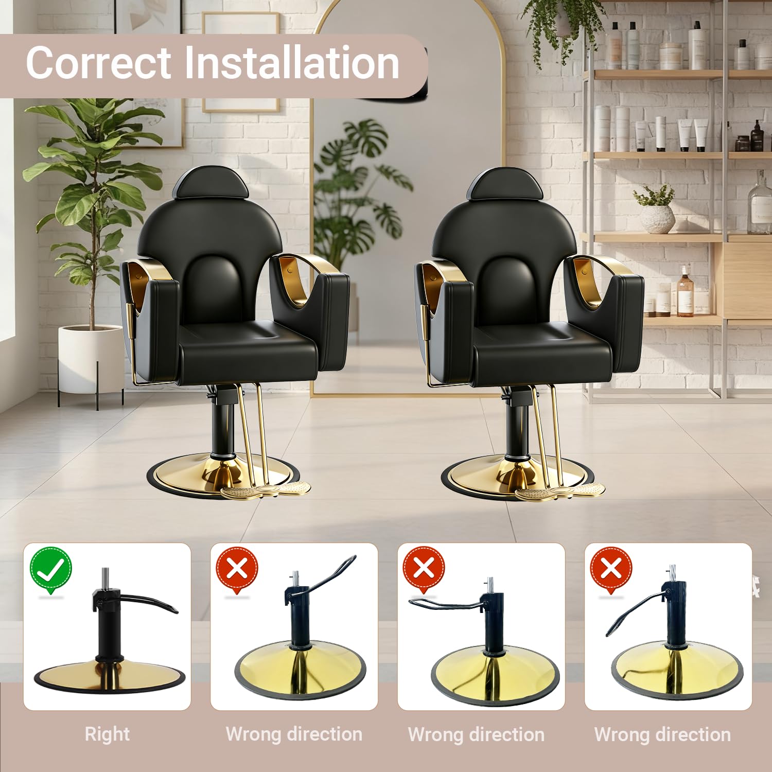 Black Salon Barber Chair for Hair Stylist, Professional Reclining Hydraulic Styling Chair with Heavy-Duty Pump, All Purpose Hairdresser Chair for Barbershop, Braiding, Shampoo, Spa, Salon Equipment