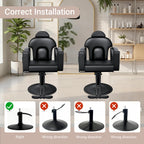 Salon Barber Chair for Hair Stylist, Professional Reclining Hydraulic Styling Chair with Heavy-Duty Pump, All Purpose Hairdresser Chair for Barbershop, Braiding, Shampoo, SpaSalon Equipment, All Black