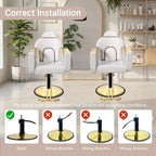 Salon Barber Chair for Hair Stylist, Professional Reclining Hydraulic Styling Chair with Heavy-Duty Pump, All Purpose Hairdresser Chair for Barbershop, Braiding, Shampoo, Spa Equipment, Light Gray